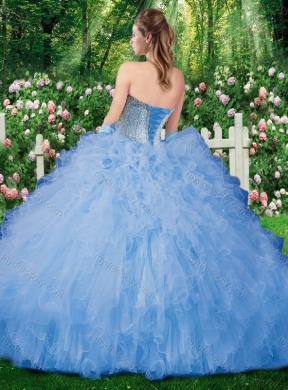 Pretty Champagne  Ball Gown Quinceanera Dresses with Beading for 2016