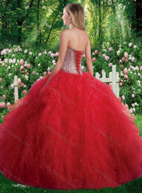 Pretty Champagne Ball Gown Beading and Ruffles Sweet 16 Gowns