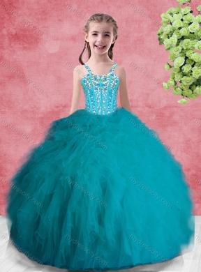 2016 Sweet Ball Gowns Teal Princesita with Quinceanera Dresss with Beading and Ruffles