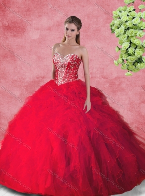 Hot Sale Beading 2016 Princesita with Quinceanera Dress with in Red