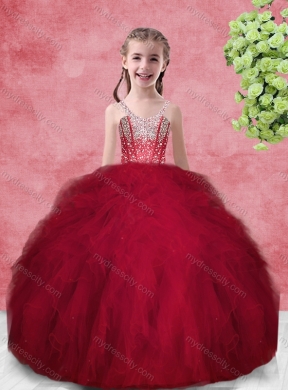 Hot Sale Wine Red Princesita with Quinceanera Dress with Beading and Ruffles