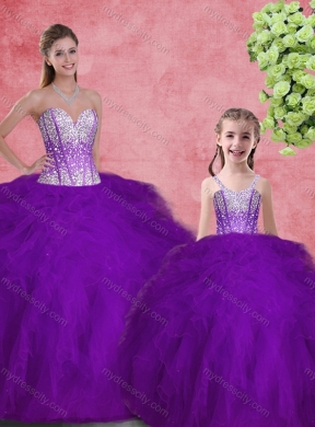 Hot Sale Wine Red Princesita with Quinceanera Dress with Beading and Ruffles