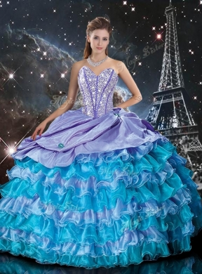 New Arrivals Ball Gown Beading and Ruffled Layers Princesita with Quinceanera Dress