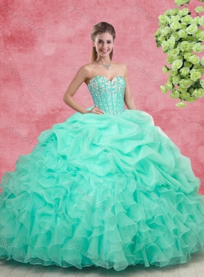 Spring Classical Ball Gown Pick Ups Princesita with Quinceanera Dress in Apple Green