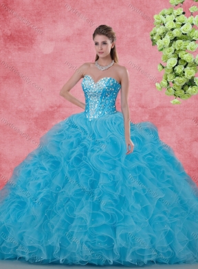 Wonderfu Floor Length  Princesita with Quinceanera Dress with Beading and Ruffles for Winter