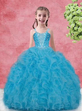 Wonderfu Floor Length  Princesita with Quinceanera Dress with Beading and Ruffles for Winter