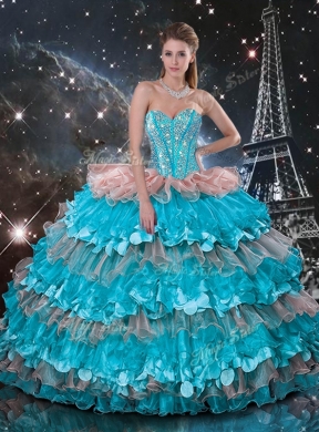 Wonderful Ball Gown Ruffled Layers Princesita with Quinceanera Dress for 2016