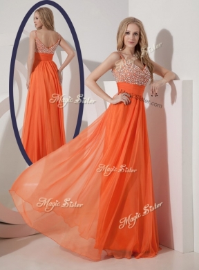 Classical Empire Spaghetti Straps Beading Prom Dress