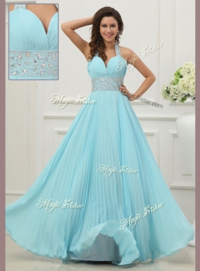 Fashionable Halter Top Prom Dress with Beading and Paillette