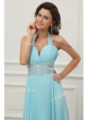 Fashionable Halter Top Prom Dress with Beading and Paillette