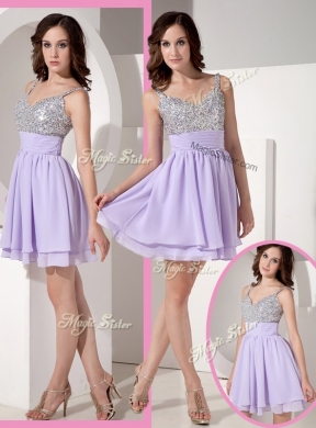 Pretty Sweetheart Beading Lavender Short Prom Dress