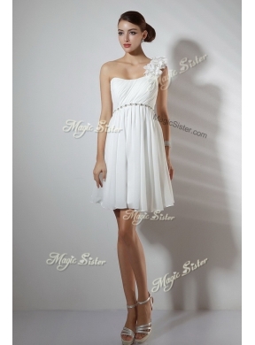 Beautiful One Shoulder Short Prom Dresses in White