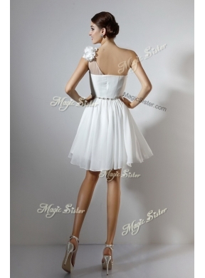 Beautiful One Shoulder Short Prom Dresses in White