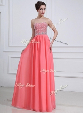 Beautiful Sweetheart Watermelon Prom Dresses with Beading