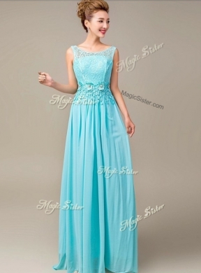 Cheap Empire Scoop  Bridesmaid Dresses with Appliques and Lace