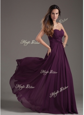 Cheap Empire Sweetheart Ruching Prom Dress in Purple