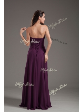 Cheap Empire Sweetheart Ruching Prom Dress in Purple