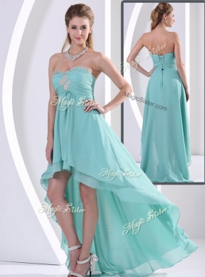 Low Price Sweetheart High Low Prom Dress with Beading