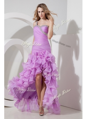 Perfect Column High Low Prom Dress with Ruffled Layers