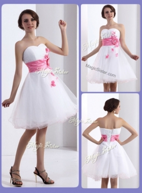 Cheap A Line Sweetheart Bridesmaid  Dresses with Hand Made Flowers