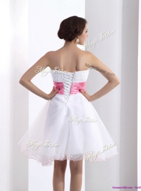 Cheap A Line Sweetheart Bridesmaid  Dresses with Hand Made Flowers