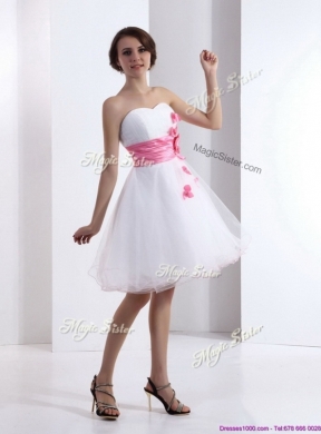 Cheap A Line Sweetheart Bridesmaid  Dresses with Hand Made Flowers