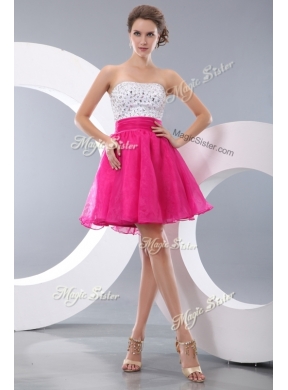 Cheap Princess Strapless Short Bridesmaid  Dresses with Beading