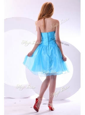 Cheap Short Bridesmaid Dress with Beading and Hand Made Flowers