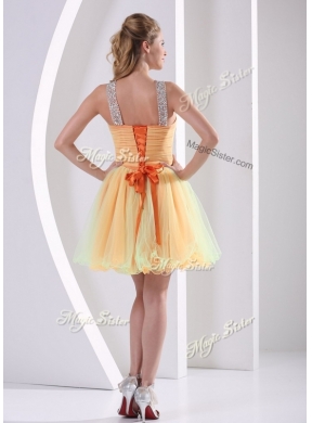 2016 Cheap Straps Mini Length Beading Prom Dresses