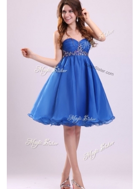 Cheap  Short Sweetheart Beading Prom Dress in Blue