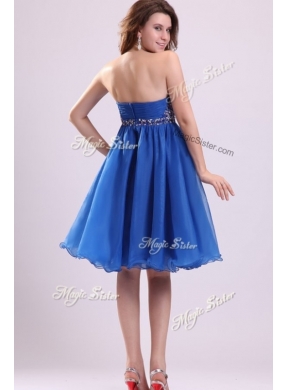 Cheap  Short Sweetheart Beading Prom Dress in Blue