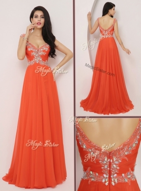 The Brand New Style Brush Train Discount Evening Dresses with High Slit and Beading