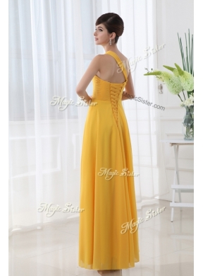 Beautiful Empire One Shoulder Beading Orange Designer Prom Dresses for Holiday