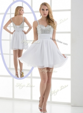 Fashionable Straps Sequins Short Designer Prom Dress for Graduation