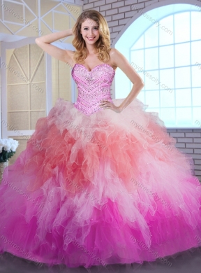 Classical Ball Gown Multi Color Quinceanera Dresses with Beading and Ruffles