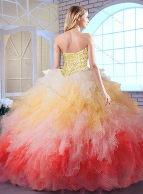 Classical Ball Gown Multi Color Quinceanera Dresses with Beading and Ruffles