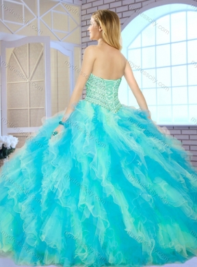 Pretty Ball Gown Multi Color Quinceanera Dresses with Beading and Ruffle