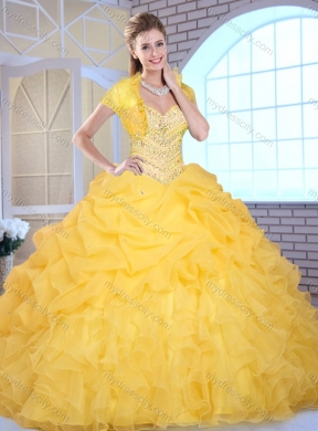 Pretty Ball Gown Sweetheart Beading and Pick Ups Quinceanera Gowns