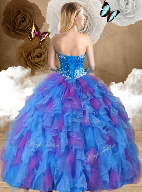 Sweet Ball Gown Sweetheart Ruffles Sweet 16 Dresses in Multi Color