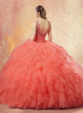 New Arrivals V Neck Quinceanera Dresses with Ruffles and Appliques