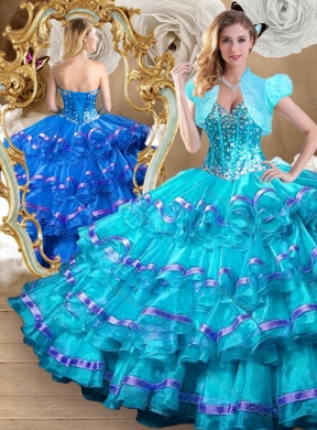 2016 Perfect Ball Gown Quinceanera Dresses with Ruffled Layers