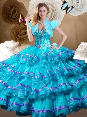 2016 Perfect Ball Gown Quinceanera Dresses with Ruffled Layers