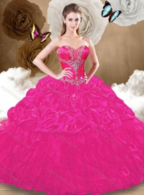 Best Sweetheart Fuchsia Quinceanera Dresses with Pick Ups