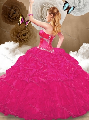 Best Sweetheart Fuchsia Quinceanera Dresses with Pick Ups