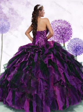 Gorgeous Sweetheart Multi Color Quinceanera Dresses with Ruffles and Sequins