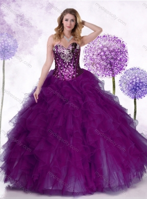 Inexpensive Ball Gown Quinceanera Dresses with Ruffles and Sequins