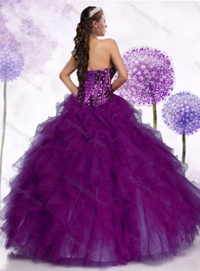 Inexpensive Ball Gown Quinceanera Dresses with Ruffles and Sequins