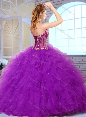 Inexpensive Sweetheart Ruffles and Appliques Quinceanera Dresses