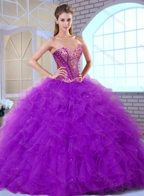 Inexpensive Sweetheart Ruffles and Appliques Quinceanera Dresses