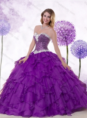 Low Price Ball Gown Sweetheart Quinceanera Dresses with Ruffles and Sequins